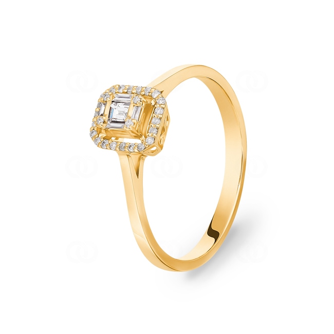 Engagement Ring 750/18 K Yellow Gold with Diamonds 0.16 ct. H/si - SO-101281-GG