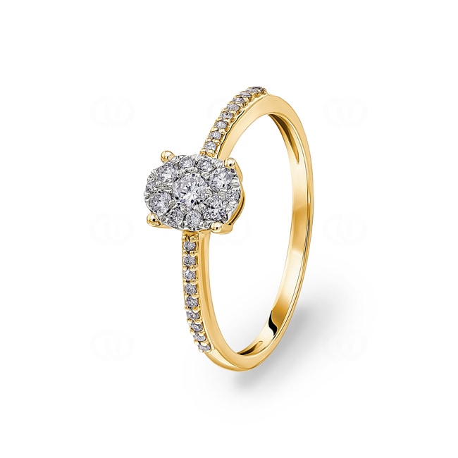 Verlobungsring 750/18 K Gelbgold mit Diamanten 0.23 ct H/si Verlobungsring 750/18 K Gelbgold mit Diamanten 0.23 ct H/si - RI-55401-GG