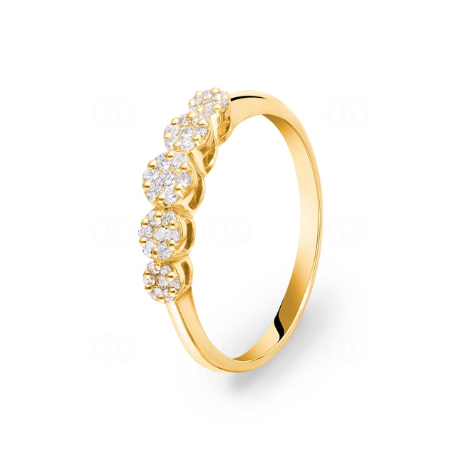 Verlobungsring 750/18 K Gelbgold mit Diamanten 0.23 ct H/si - SO-068952-GG