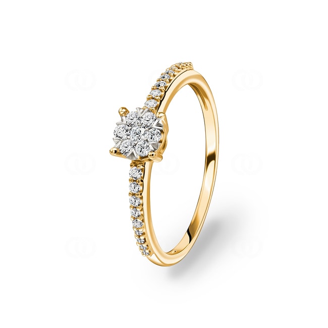 Verlobungsring 750/18 K Gelbgold mit Diamanten 0.24 ct H/si Verlobungsring 750/18 K Gelbgold mit Diamanten 0.24 ct H/si - RI-54441-GG