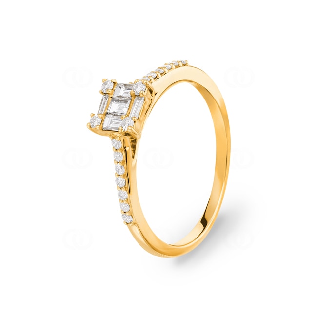Verlobungsring 750/18 K Gelbgold mit Diamanten 0.29 ct H/si - SO-097497-GG