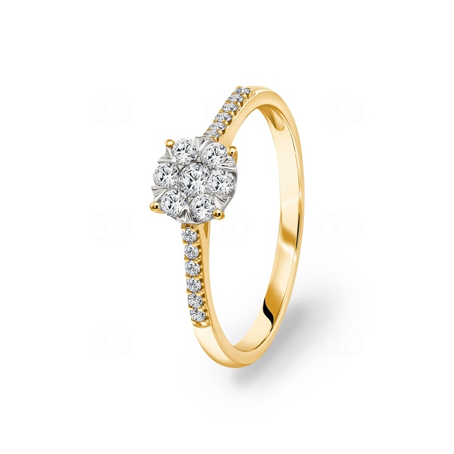 Verlobungsring 750/18 K Gelbgold mit Diamanten 0.33 ct H/si by CHRISTIAN - SO-69340-GG