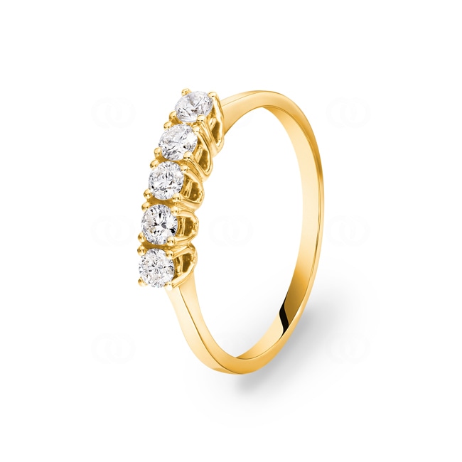 Engagement Ring 750/18 K Yellow Gold with Diamonds 0.42 ct H/si - SO-071660-GG
