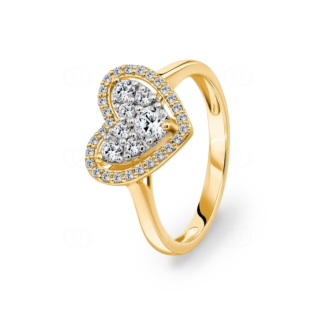 Bague de fiançailles or jaune 750/18 ct avec diamants 0.51 ct H/si by CHRISTIAN - RI-69501-GG