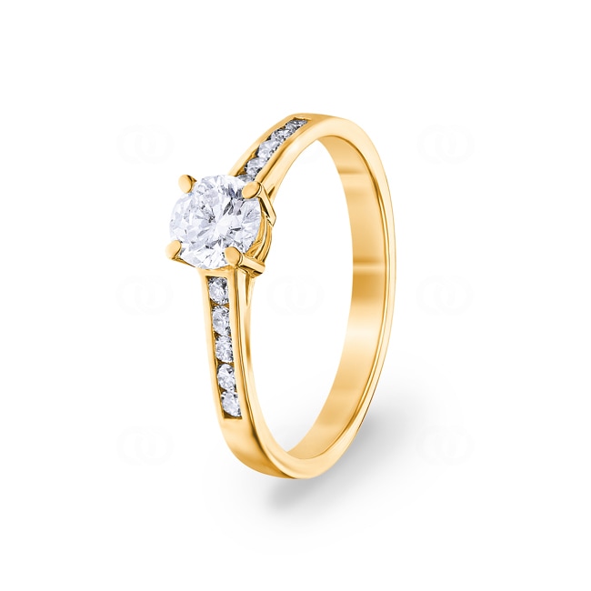 Engagement Ring 750/18 K Yellow Gold with Diamonds 0.72 ct H/si - CG126