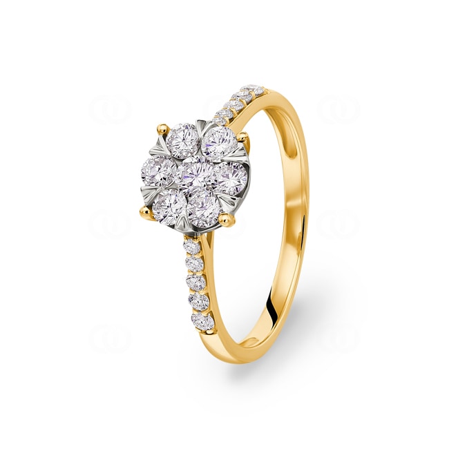 Engagement Ring 750/18 K Yellow Gold with Diamonds 0.75 ct H/si by CHRISTIAN - SO-69317-GG