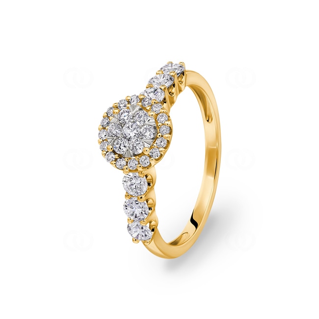 Bague de fiançailles or jaune 750/18 ct avec diamants 0.75 ct H/si by CHRISTIAN - SO-69533-GG