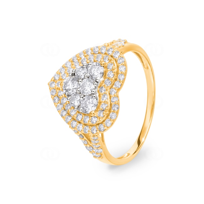 Engagement Ring 750/18 K Yellow Gold with Diamonds 1.00 ct H/si by CHRISTIAN - RI-69281-GG