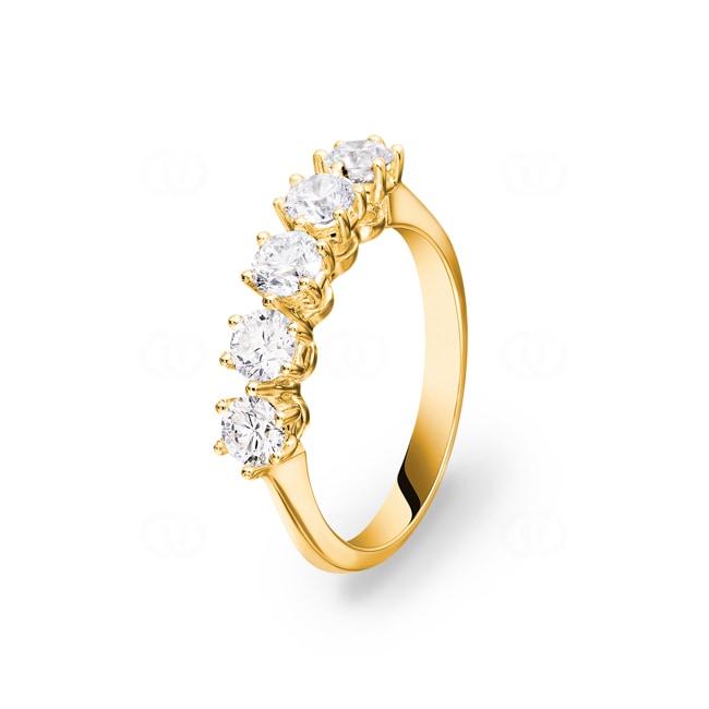 Bague de fiançailles or jaune 750/18 ct avec diamants 1.03 ct H/si - SO-071739-20-GG