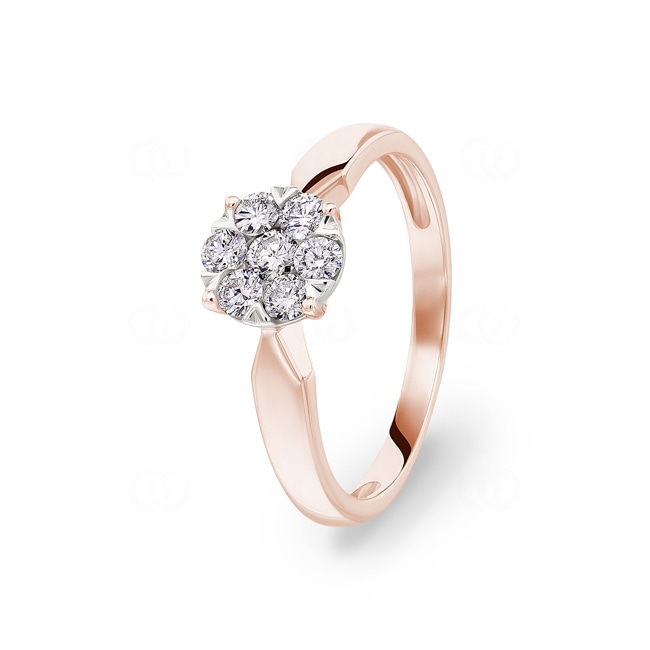 Engagement Ring 750/18 K Rose Gold with Diamonds 0.33 ct H/si by CHRISTIAN - SO-69581-RG