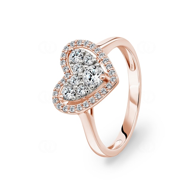 Bague de fiançailles or rosé 750/18 ct avec diamants 0.51 ct H/si by CHRISTIAN - RI-69501-RG