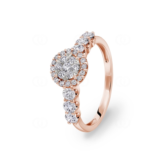 Bague de fiançailles or rosé 750/18 ct avec diamants 0.75 ct H/si by CHRISTIAN - SO-69533-RG