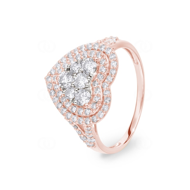 Bague de fiançailles or rosé 750/18 ct avec diamants 1.00 ct H/si by CHRISTIAN - RI-69281-RG
