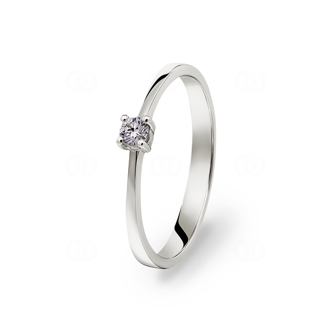 Verlobungsring 750/18 K Weissgold mit Diamant 0.10 ct H/si - SO-082163-10-WG