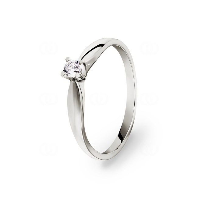 Verlobungsring 750/18 K Weissgold mit Diamant 0.10 ct H/si - SO-082170-10-WG