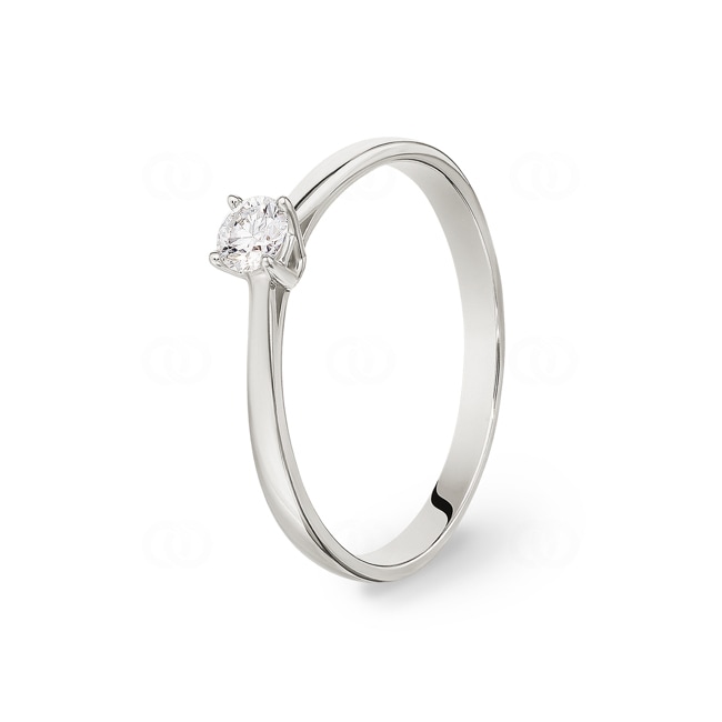Bague de fiançailles or gris 750/18 ct avec diamant 0.10 ct H/si - SO-082186-12-WG