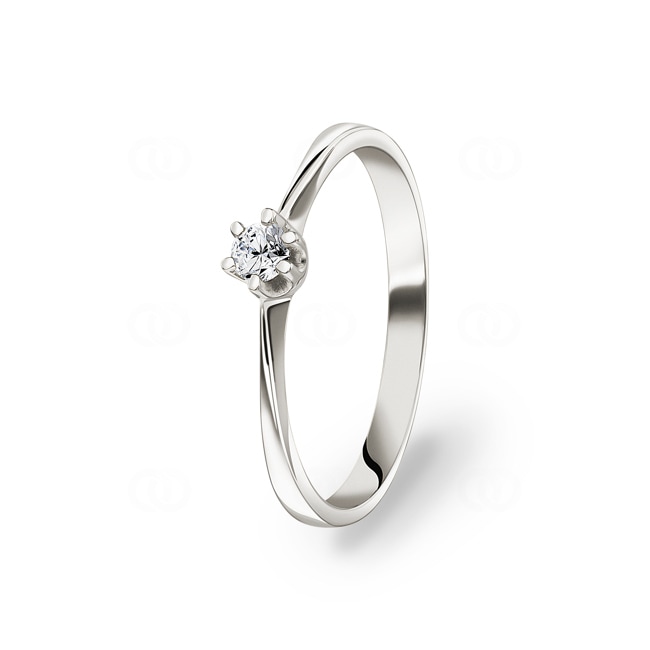 Engagement Ring 750/18 K White Gold with Diamond 0.10 ct H/si - SO-082217-10-WG