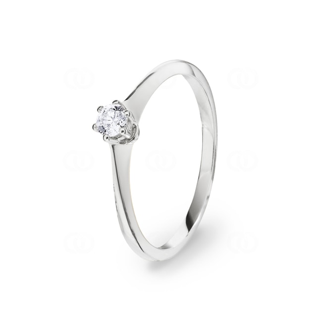 Bague de fiançailles or gris 750/18 ct avec diamant 0.14 ct H/si - SO-082022-10-WG