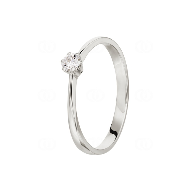 Bague de fiançailles or gris 750/18 ct avec diamant 0.15 ct H/si - SO-082189-12-WG
