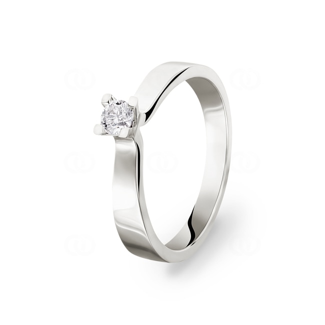 Engagement Ring 750/18 K White Gold with Diamond 0.19 ct H/si Engagement Ring 750/18 K White Gold with Diamond 0.19 ct H/si - SO-081979-03-WG