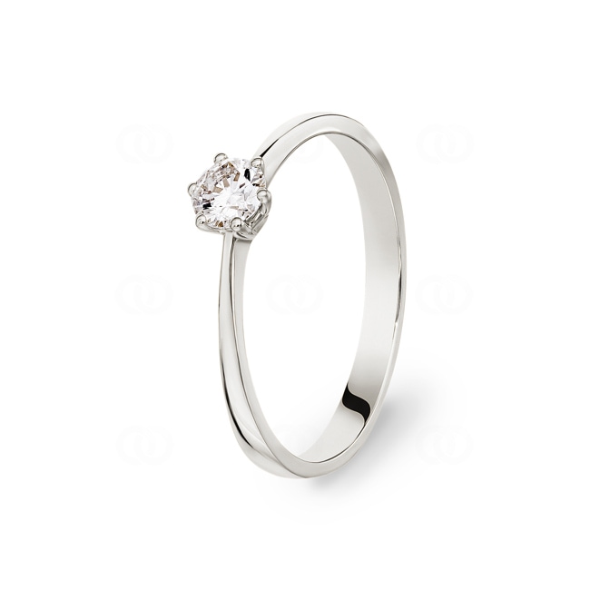Bague de fiançailles or gris 750/18 ct avec diamant 0.25 ct H/si - SO-082189-25-WG