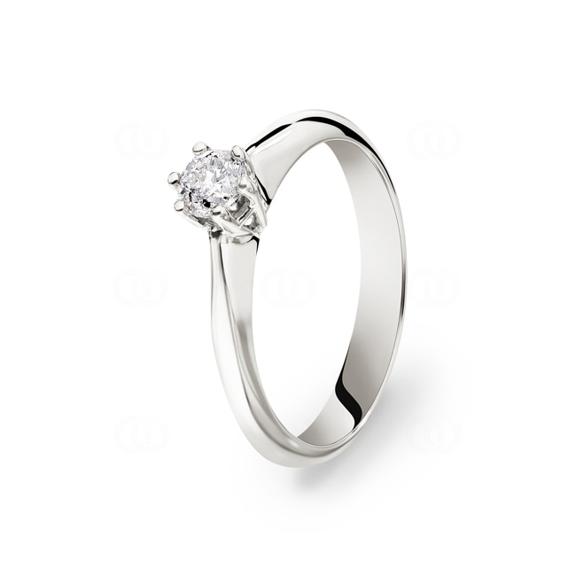 Bague de fiançailles or gris 750/18 ct avec diamant 0.29 ct H/si - SO-075392-5-WG