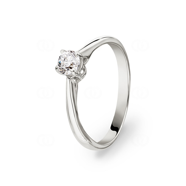 Bague de fiançailles or gris 750/18 ct avec diamant 0.30 ct H/si - SO-081962-03-WG