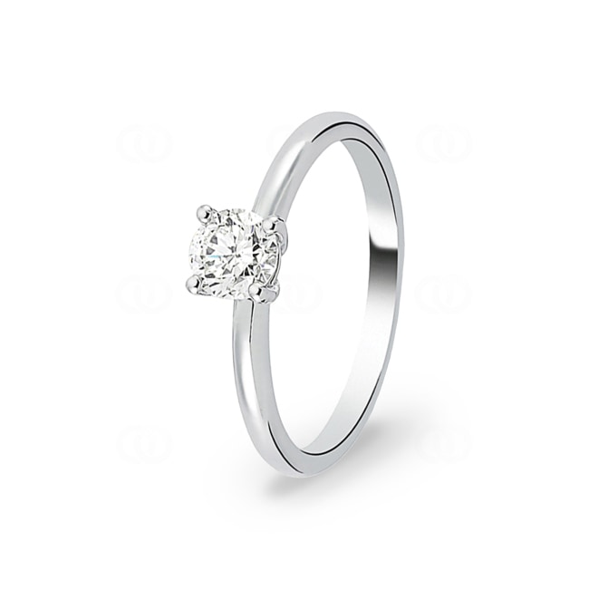 Bague de fiançailles or gris 750/18 ct avec diamant 0.51 ct H/si - CG199