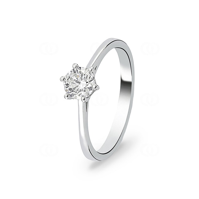 Engagement Ring 750/18 K White Gold with Diamond 0.51 ct H/si - CG200