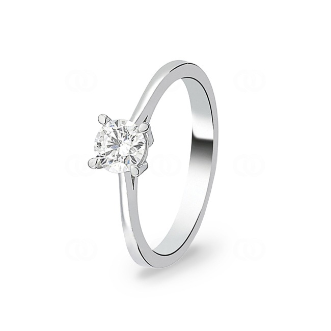 Engagement Ring 750/18 K White Gold with Diamond 0.51 ct H/si - CG204