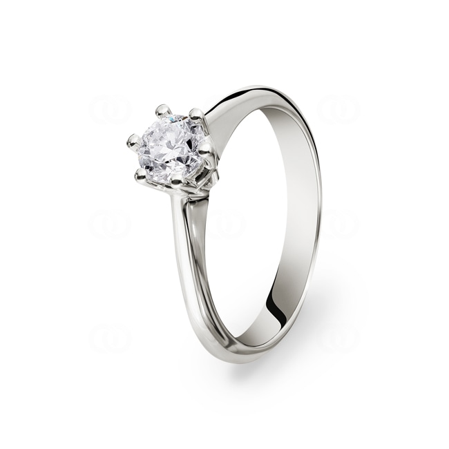 Bague de fiançailles or gris 750/18 ct avec diamant 0.51 ct H/si Ø 50 - SO-075392-7-WG-50