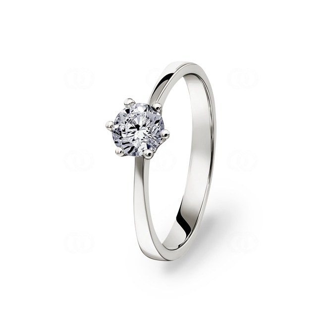Bague de fiançailles or gris 750/18 ct avec diamant 0.51 ct H/si - SO-082189-50-WG