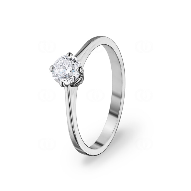 Engagement Ring 750/18 K White Gold with Diamond 0.51 ct H/si - SO-082293-50-118