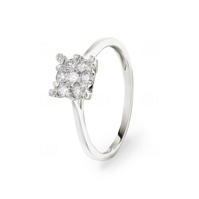 Verlobungsring 750/18 K Weissgold mit Diamanten 0.33 ct H/si - RI-69328-WG