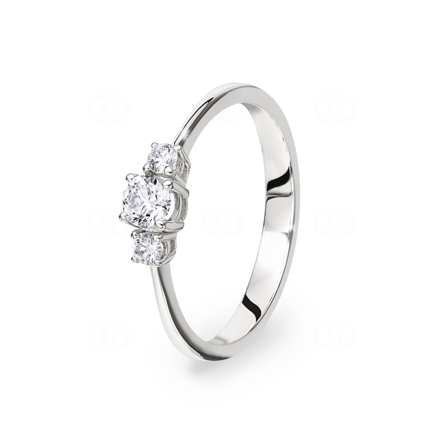 Bague trilogie or gris 750/18 ct avec diamants 0.33 ct H/si - CG109