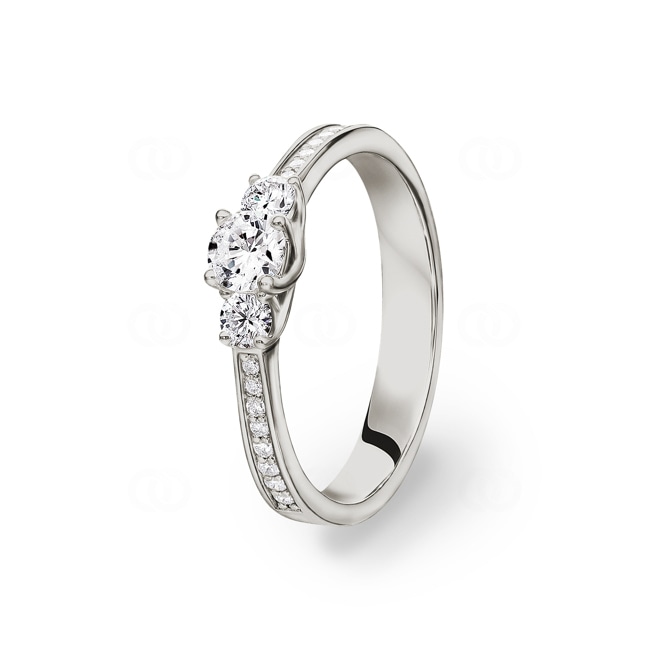 Engagement Ring 750/18 K White Gold with Diamonds 0.43 ct H/si - CG123