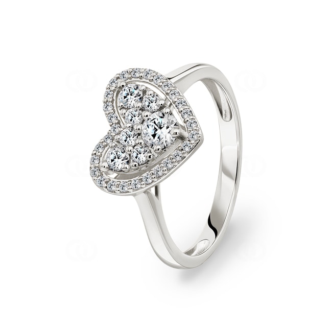 Verlobungsring 750/18 K Weissgold mit Diamanten 0.51 ct H/si by CHRISTIAN - RI-69501-WG