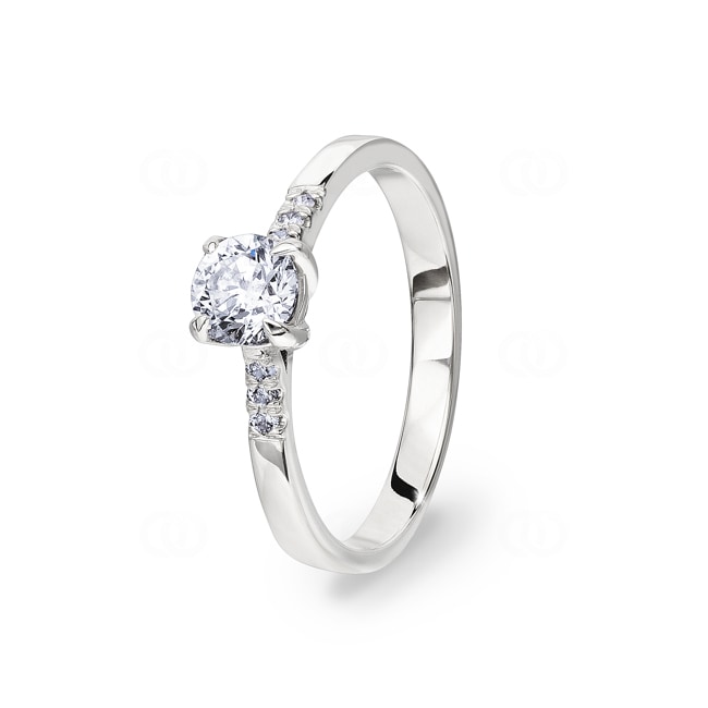 Bague de fiançailles or gris 750/18 ct avec diamants 0.56 ct H/si - CG118