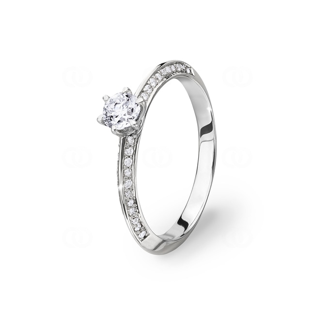 Verlobungsring 750/18 K Weissgold mit Diamanten 0.57 ct H/si - CG110