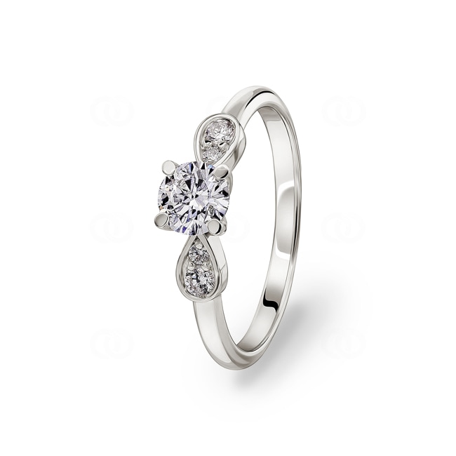 Bague de fiançailles or gris 750/18 ct avec diamant 0.60 ct H/si - CG112