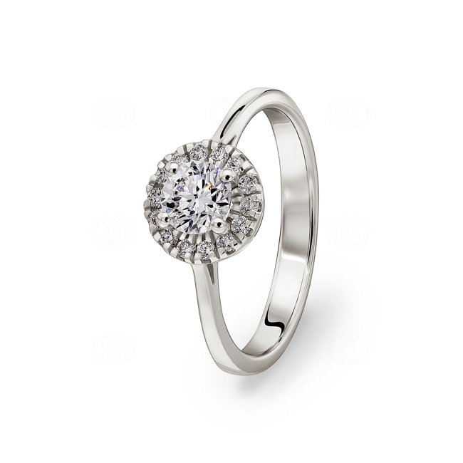 Bague de fiançailles or gris 750/18 ct avec diamants 0.64 ct H/si - CG115