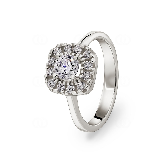 Bague de fiançailles or gris 750/18 ct avec diamants 0.82 ct H/si - CG121