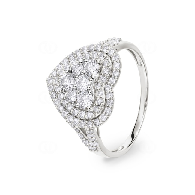 Engagement Ring 750/18 K White Gold with Diamonds 1.00 ct H/si by CHRISTIAN - RI-69281-WG