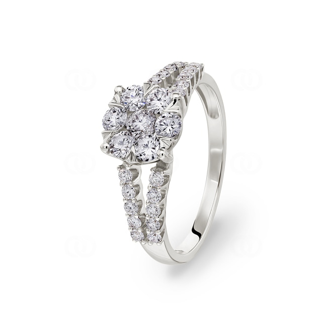 Engagement Ring 750/18 K White Gold with Diamonds 1.00 ct H/si by CHRISTIAN - SO-69291-WG