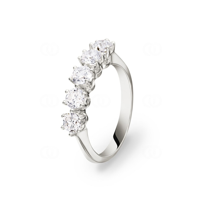 Engagement Ring 750/18 K White Gold with Diamonds 1.01 ct H/si - SO-071739-20-WG