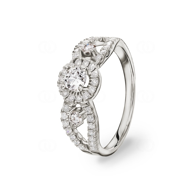 Bague de fiançailles or gris 750/18 ct avec diamants 1.07 ct H/si - CG120