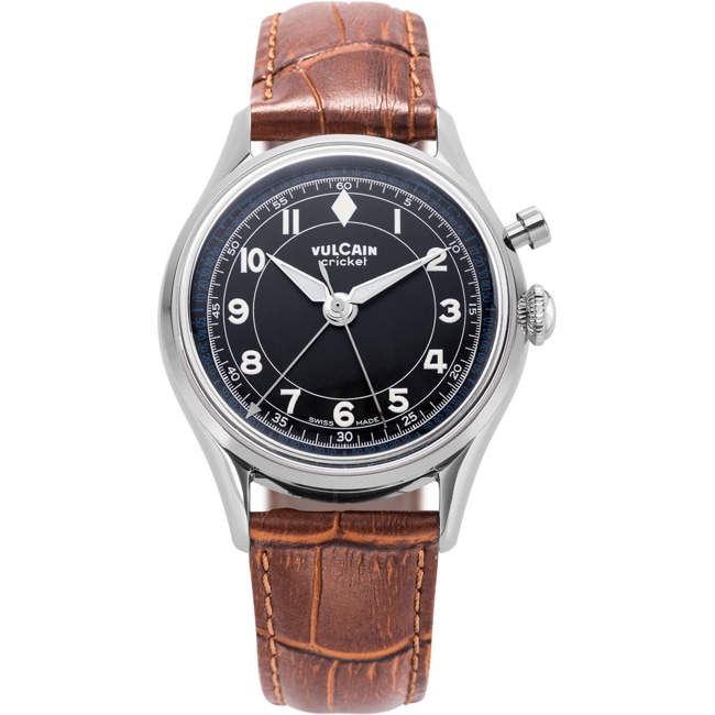 Vulcain Cricket Classique 39mm Black & White Sapphire Caseback - 100268B07.BAN228