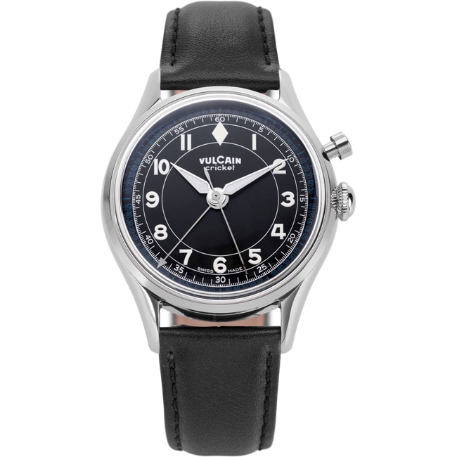 Vulcain Cricket Classique 39mm Black & White Steel Caseback - 100168B07.BAC201