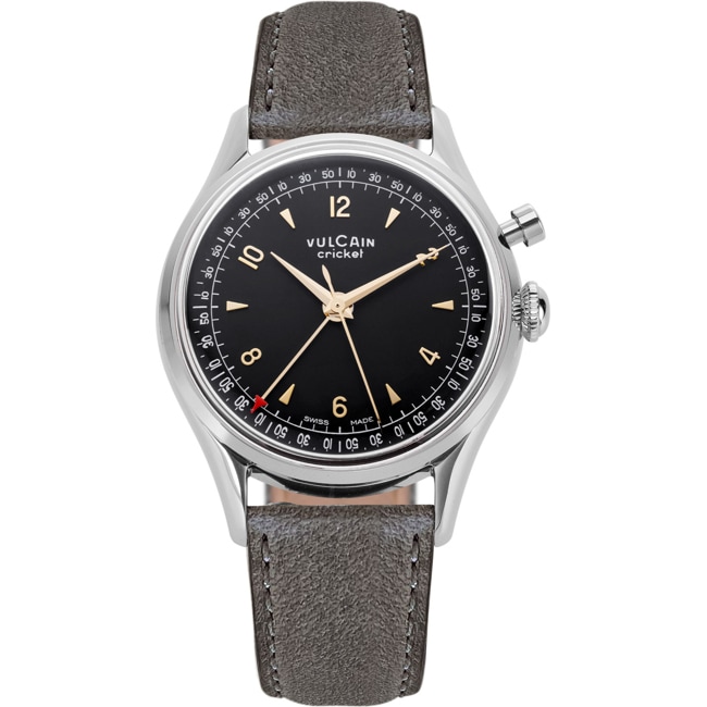 Vulcain Cricket Tradition 36mm Black & Gold Steel Caseback - 100169A06.BAC313