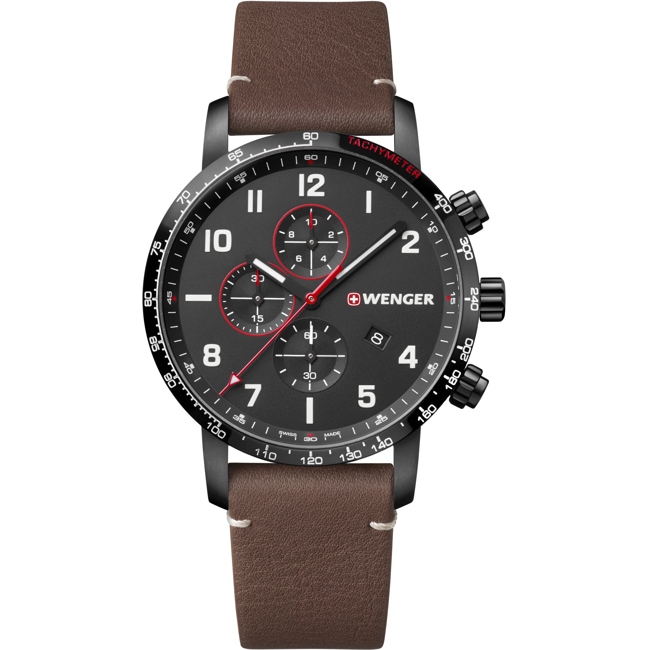 Wenger Attitude Chrono Brun / Noir Ø 44mm - 01.1543.107